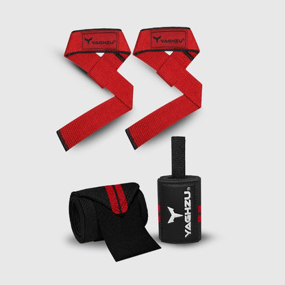 Yaghzu Lifting Straps and Wrist Wraps Bundle | Weightlifting Support