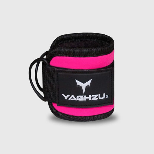 Yaghzu pink ankle strap for cable machine – premium ankle cuff for gym workouts, glute kickbacks, and leg day exercises. Durable cable ankle strap for women and men.