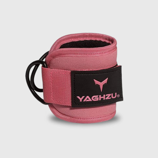 Yaghzu solid pink ankle strap for cable machine – premium ankle cuff for gym workouts, glute kickbacks, and leg day exercises. Durable cable ankle strap for women and men.