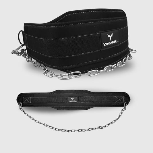 Yaghzu dip belt with chain – heavy-duty weight lifting squat and pull-up belt for gym, perfect for weighted dips and strength training workouts


